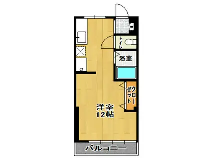 学生第一コーポ(ワンルーム/1階)の間取り写真