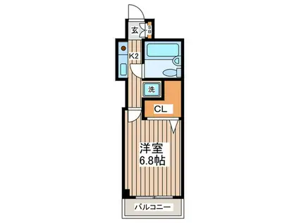 ブランコート仙川(1K/1階)の間取り写真