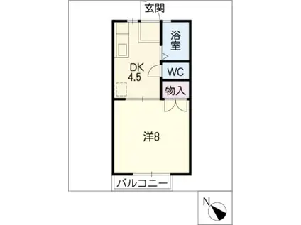 サンシティ南町A(1DK/1階)の間取り写真