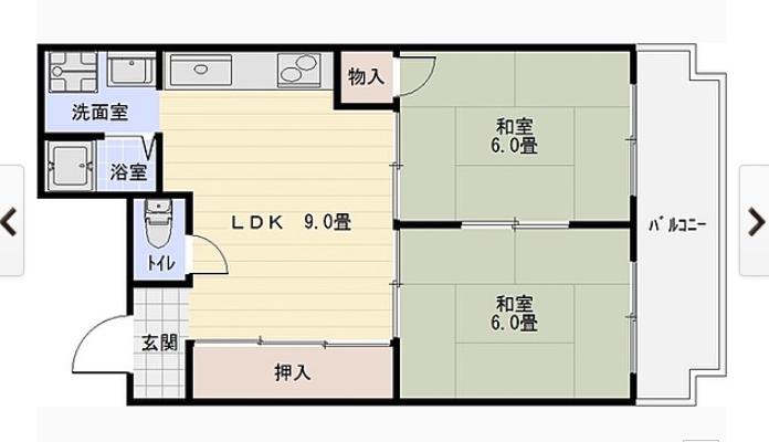 エメラルドマンション(2LDK/4階)の間取り写真