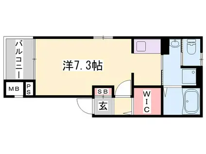 フィレール デュ トラジャVIII(1K/3階)の間取り写真