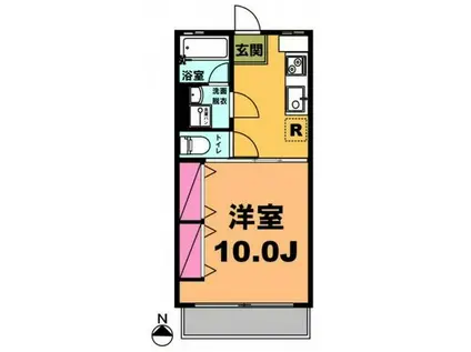 月村マンション5(1DK/4階)の間取り写真