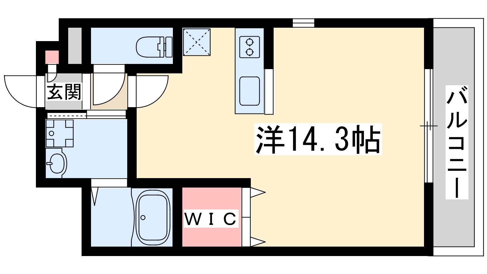 アンプルールフェール江坂(ワンルーム/3階)の間取り写真