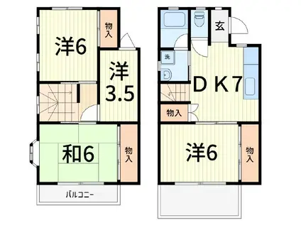 ユーハイツ金町(4DK/2階)の間取り写真