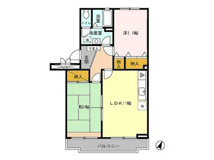 サンルミエール(2LDK/1階)の間取り写真