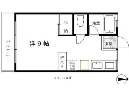 みどりハイツ(ワンルーム/2階)の間取り写真