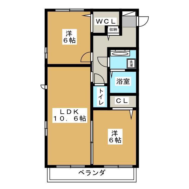 フラッツ酒井根I(2LDK/1階)の間取り写真