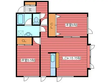 サンハイツ(2LDK/2階)の間取り写真
