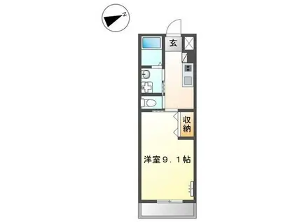 REENA(1K/2階)の間取り写真