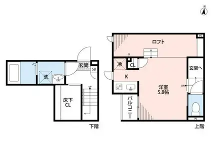 CB鳥栖クレシェンテ(1K/1階)の間取り写真