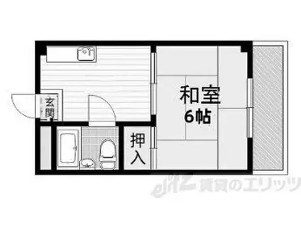 ビスタ新庄ハイツIII(1DK/6階)の間取り写真