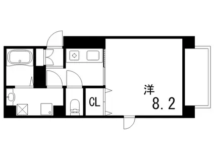 メゾン・ドゥ・カスク(1K/4階)の間取り写真