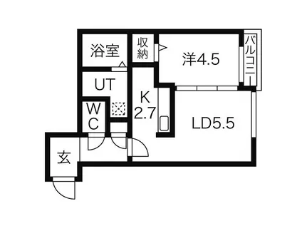 FOREST GARDEN北大前(1LDK/3階)の間取り写真