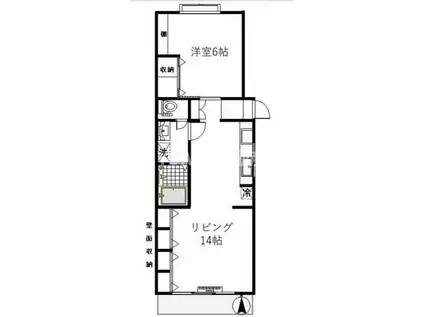 ハイツサンライズI(1LDK/2階)の間取り写真