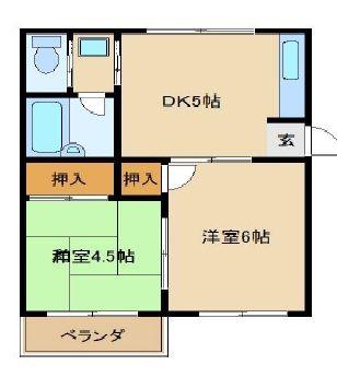 グランジュール高橋(2DK/3階)の間取り写真