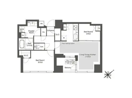 コンフォリア新中野(2LDK/11階)の間取り写真