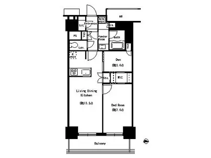 キャナルスクウェア豊洲(1LDK/7階)の間取り写真