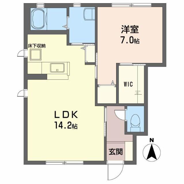 ブランシェ川内 II番館(1LDK/1階)の間取り写真