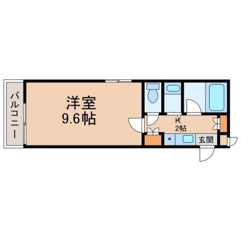 シャルマンフジ中之島弐番館(1K/2階)の間取り写真