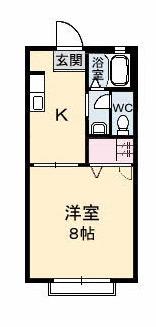 カーサクレールA(1K/2階)の間取り写真