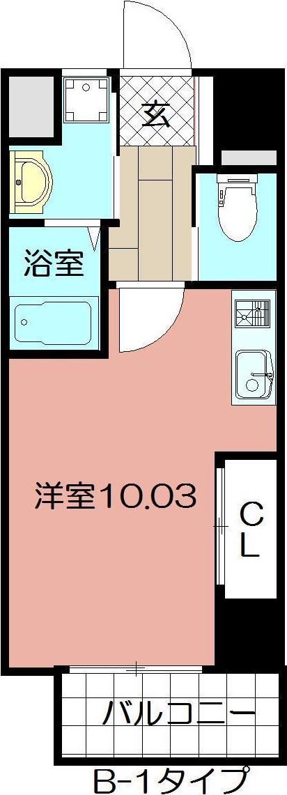 STUDIE KOKURA ノース(1K/7階)の間取り写真