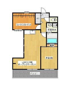グレーシル鷹取(1SLDK/4階)の間取り写真