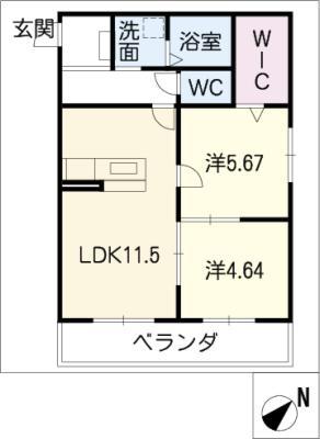 SWAN STYLE(2LDK/1階)の間取り写真