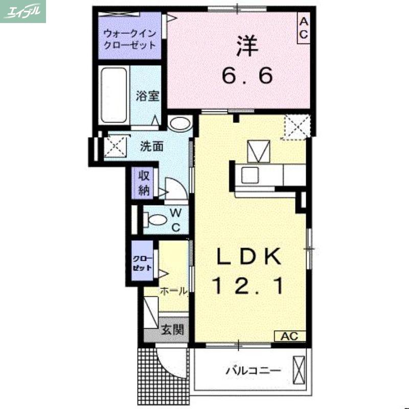 サンクレストII(1LDK/1階)の間取り写真