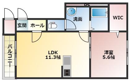 BELLE VILLE(1LDK/3階)の間取り写真