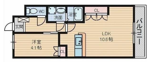 フォレストハイム(1LDK/2階)の間取り写真