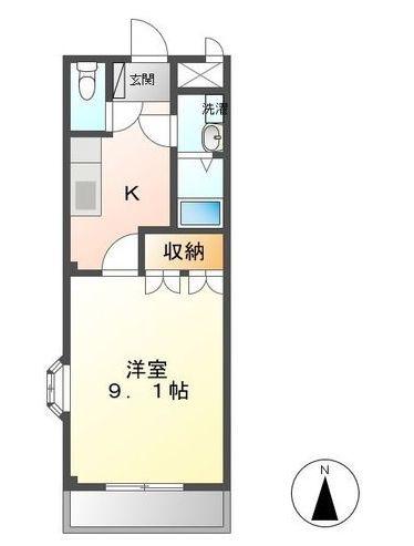 T.PROMENADE(1K/2階)の間取り写真