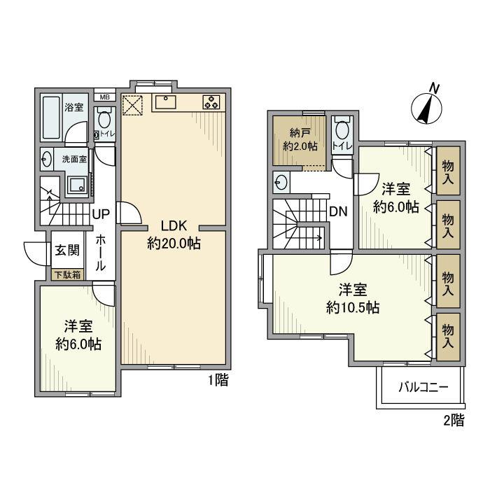 VILLA双珠(3LDK/1階)の間取り写真