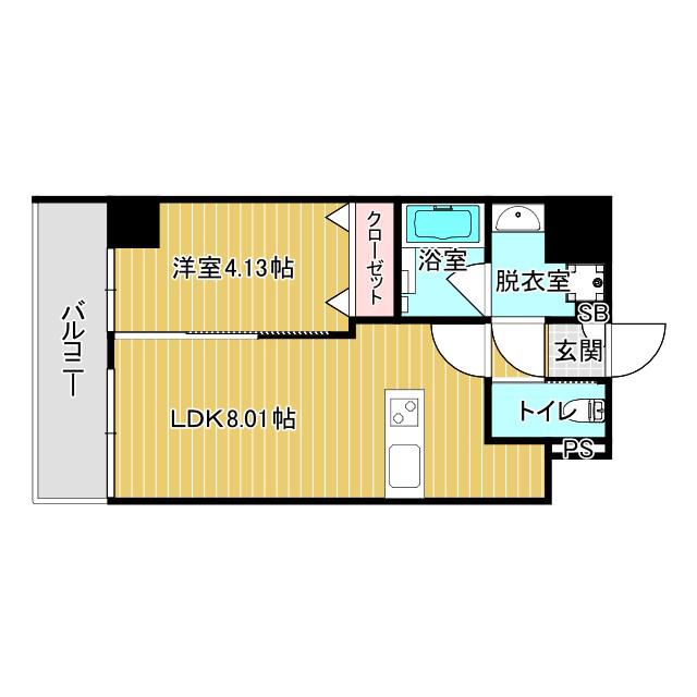 ウェルホームズ住吉大社(1LDK/7階)の間取り写真