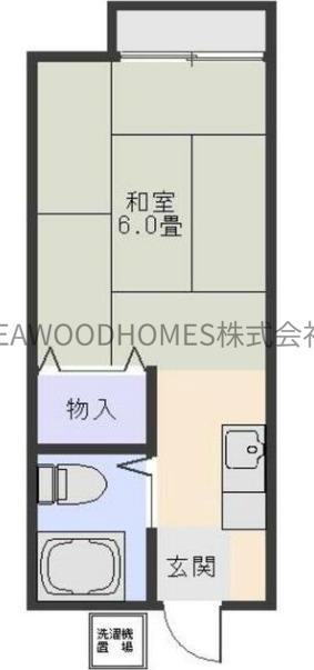 三丸ハイツ(ワンルーム/2階)の間取り写真