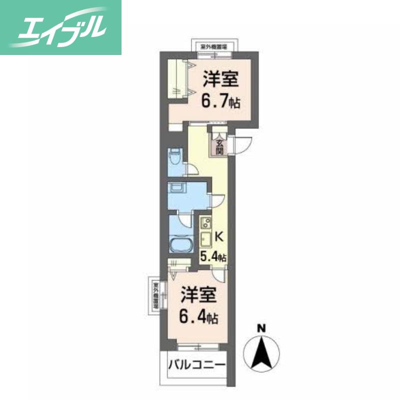 シャーメゾン鹿田本町(2K/3階)の間取り写真
