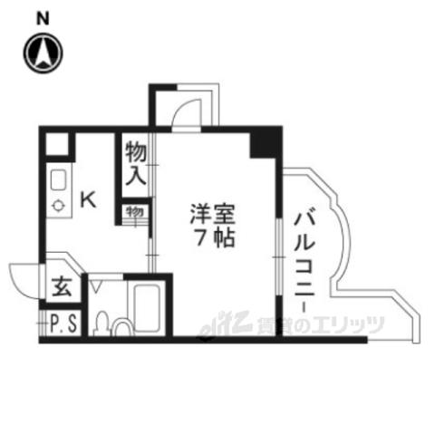 賀茂女子学生会館(1K/4階)の間取り写真