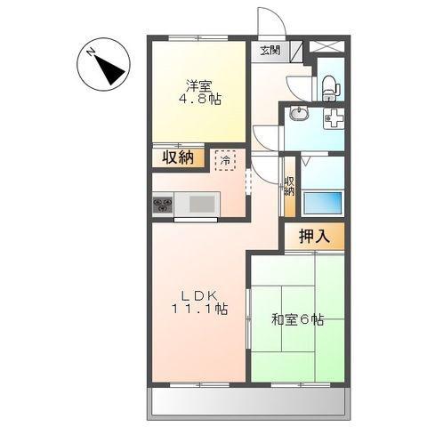 メゾンドリーム(2LDK/1階)の間取り写真