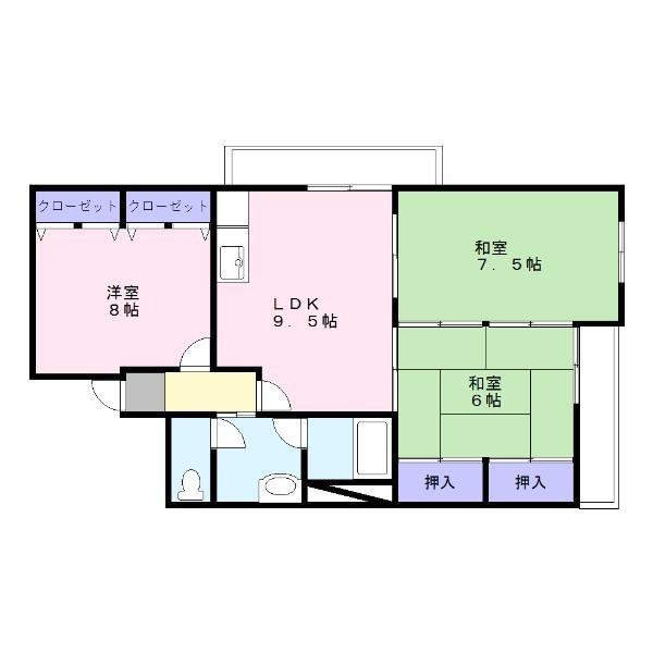 メゾンインペリアル(3LDK/2階)の間取り写真