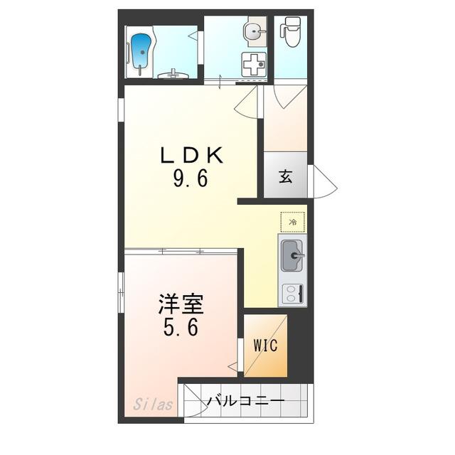 フジパレス住吉我孫子前I番館(1LDK/2階)の間取り写真