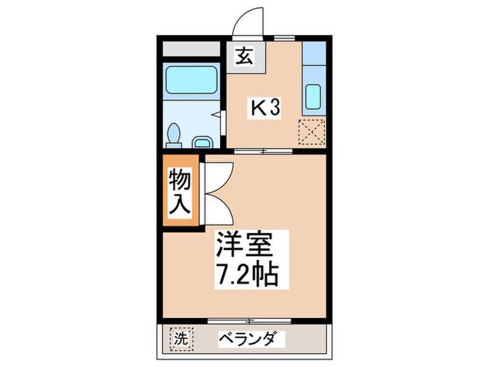 RSKマンション(1K/2階)の間取り写真