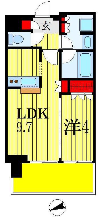 新日本EXビル(1LDK/12階)の間取り写真