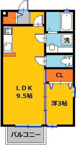 MK14 B(1LDK/2階)の間取り写真
