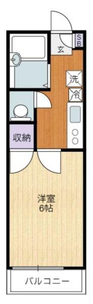 クレセント府中(1K/2階)の間取り写真