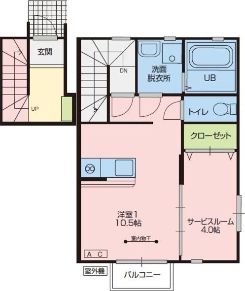 PRENDRE(1LDK/2階)の間取り写真