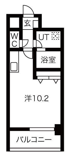 アレーヌコート野並(ワンルーム/5階)の間取り写真