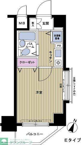 フェニックス笹塚壱番館(1K/2階)の間取り写真