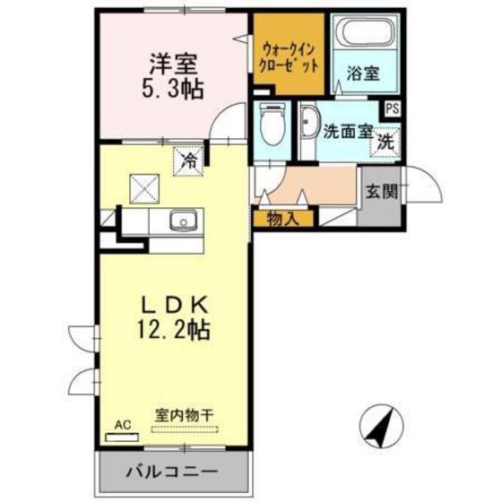 セントラルタウンコートA棟(1LDK/1階)の間取り写真