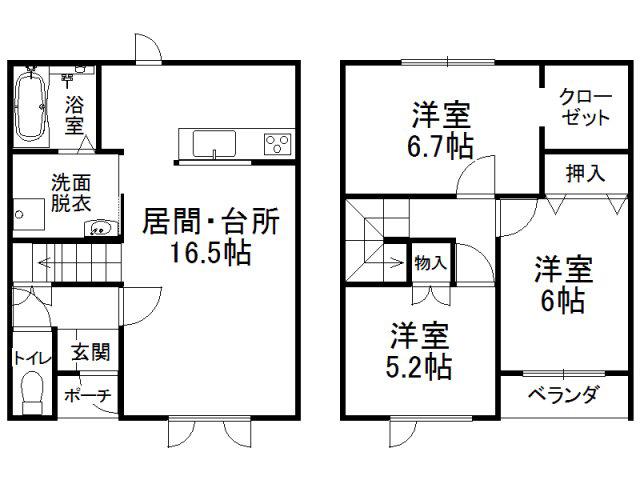 イリスIIIKE(3LDK/1階)の間取り写真