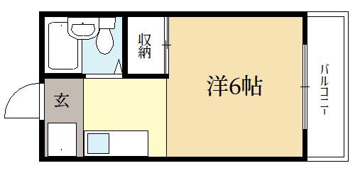 ヴィラ里の前(1K/2階)の間取り写真