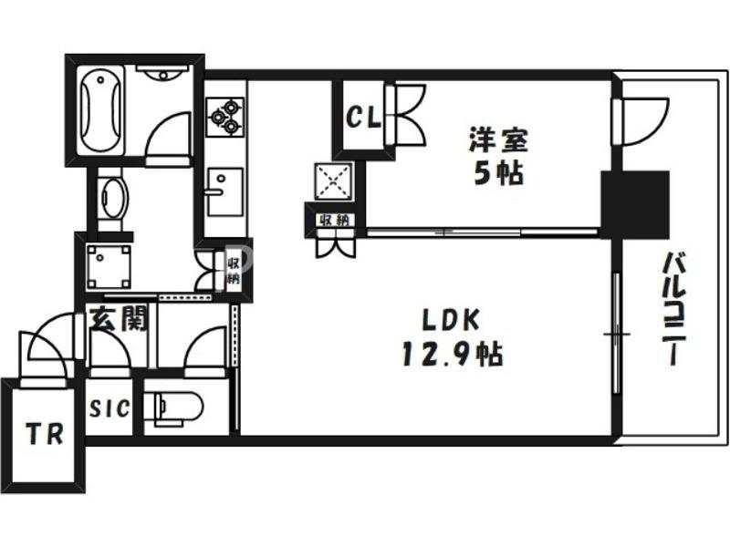 ブランズタワー梅田ノース(1LDK/25階)の間取り写真